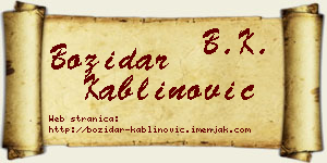 Božidar Kablinović vizit kartica